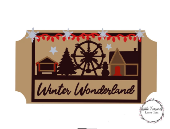 3mm mdf Winter Wonderland Ticket Plaque