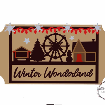 3mm mdf Winter Wonderland Ticket Plaque