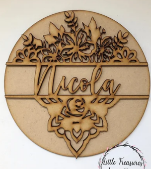 3mm mdf Floral Mandala Circular Plaque