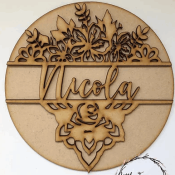 3mm mdf Floral Mandala Circular Plaque
