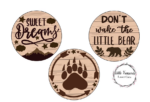 3mm mdf Bear Paw Print Plaque