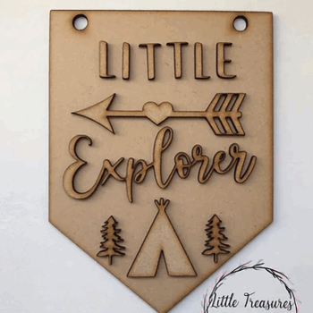 3mm mdf Little Explorer Flag