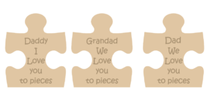 18mm Engraved Jigsaw Piece - Name - I or We Love You To Pieces