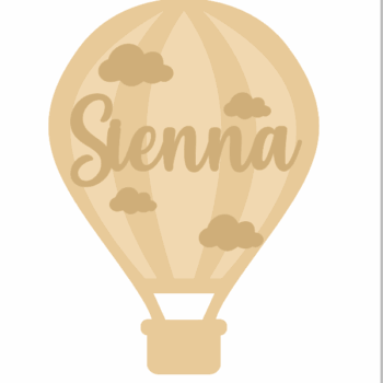 3mm mdf Layered Hot Air Balloon with Name and clouds