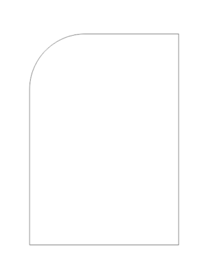 A5 Rectangle Acrylic Sheet (210mm x 148mm) CURVED CORNER
