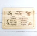 Engraved Rectangular Board  – Recipe for a Happy Home