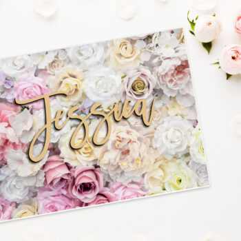 Personalised A2 Foamboard Rose Board with mdf name