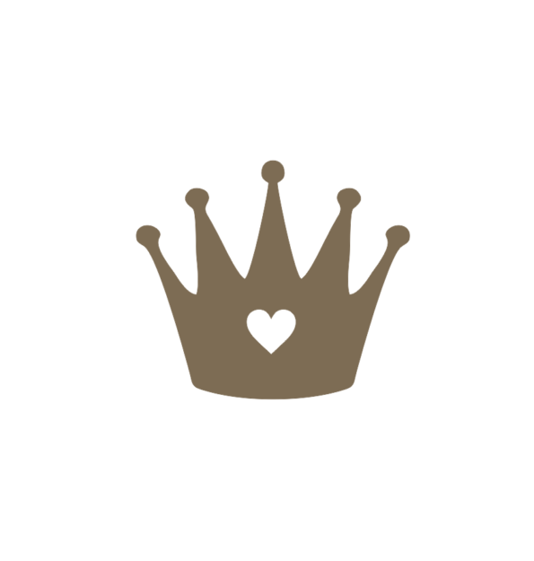 3mm mdf Tall Crown with heart cut out