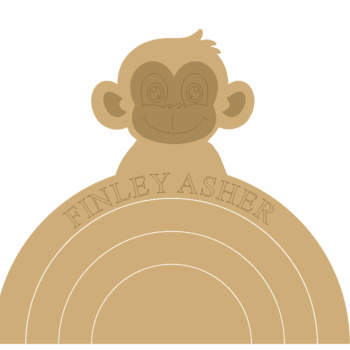 18mm MDF Stacking Rainbow with Layered Monkey Detail