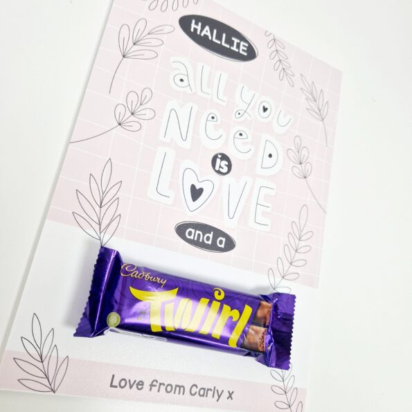 Personalised A4 - All You Need is Love and Chocolate Board