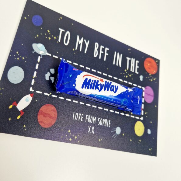 Personalised A5 To My BFF In The Whole Galaxy or Milky Way Chocolate Board