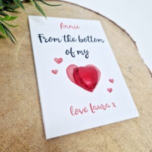 Personalised A6 From the bottom of my Heart - Chocolate Board