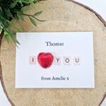 Personalised A6 I Love you Scrabble tiles – Chocolate Board