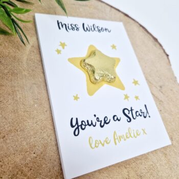 Personalised A6 - You're A Star - Chocolate Board