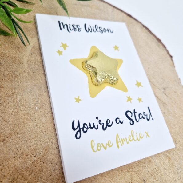 Personalised A6 - You're A Star - Chocolate Board