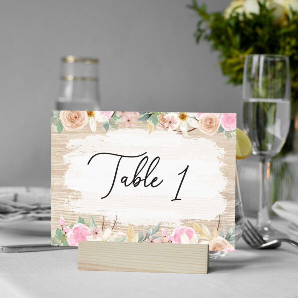 A5 Spring Floral Table Numbers