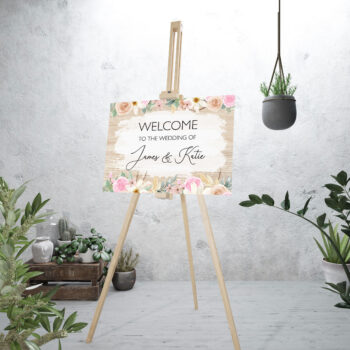 Spring Floral Welcome Sign