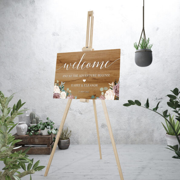 Dusty Rose Welcome Sign