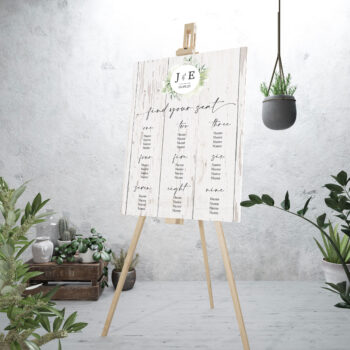 A2 Botanical White Wood Seating Plan