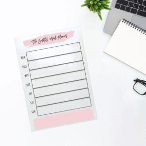 Clear Splash Design Acrylic MEAL Planner
