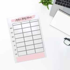 Clear Splash Design Acrylic ACTIVITY Planner