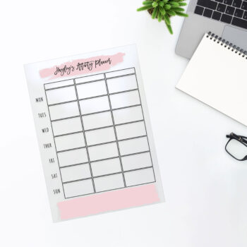 Clear Splash Design Acrylic ACTIVITY Planner