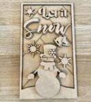3mm mdf Let It Snow Rectangular Plaque