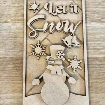 3mm mdf Let It Snow Rectangular Plaque