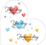 10mm Thick Printed HEART - First Day - Yes Day - Forever Day