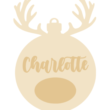 3mm mdf Personalised Rudolph Antler Bauble
