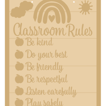 3mm mdf Classroom Rules Rectangular Plaque
