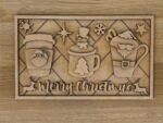 3mm mdf Rectangular Merry Christmas Mugs Plaque