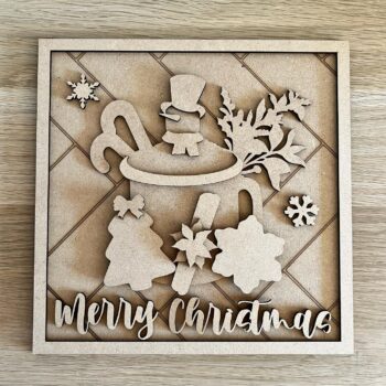 3mm mdf Square Merry Christmas Mug Plaque