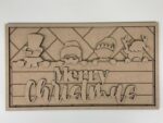 3mm mdf Rectangular Merry Christmas Character Plaque