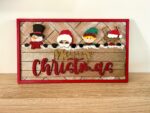 3mm mdf Rectangular Merry Christmas Character Plaque