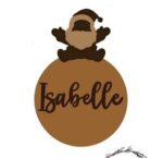 3mm mdf Santa Sat on a Personalised Bauble