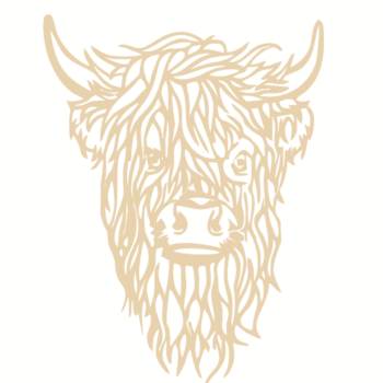 4mm mdf Geometric Highland Cow