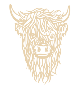 4mm mdf Geometric Highland Cow