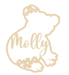 4mm mdf Personalised Floral Koala Bear