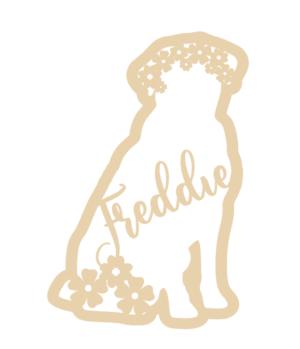 4mm mdf Personalised Floral Dog