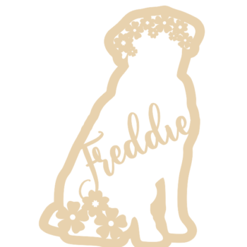 4mm mdf Personalised Floral Dog