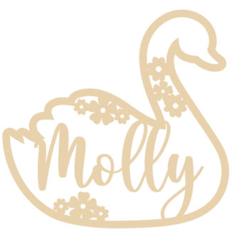4mm mdf Personalised Floral Swan