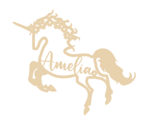 4mm mdf Personalised Floral Unicorn