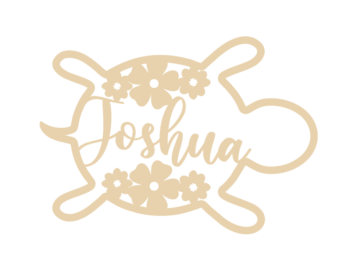 4mm mdf Personalised Floral Turtle