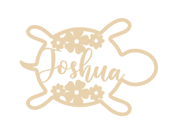 4mm mdf Personalised Floral Turtle