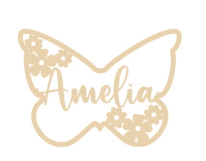 4mm mdf Personalised Floral Butterfly