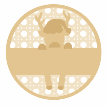 3mm mdf Personalised Rattan Rudolph Reindeer Bauble