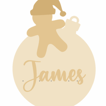 3mm mdf Personalised Gingerbread Sitting on Bauble