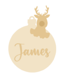3mm mdf Personalised Rudolph Reindeer Sitting on Bauble