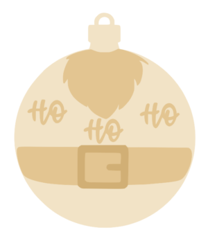 3mm mdf Ho Ho Ho Belt Layered Bauble